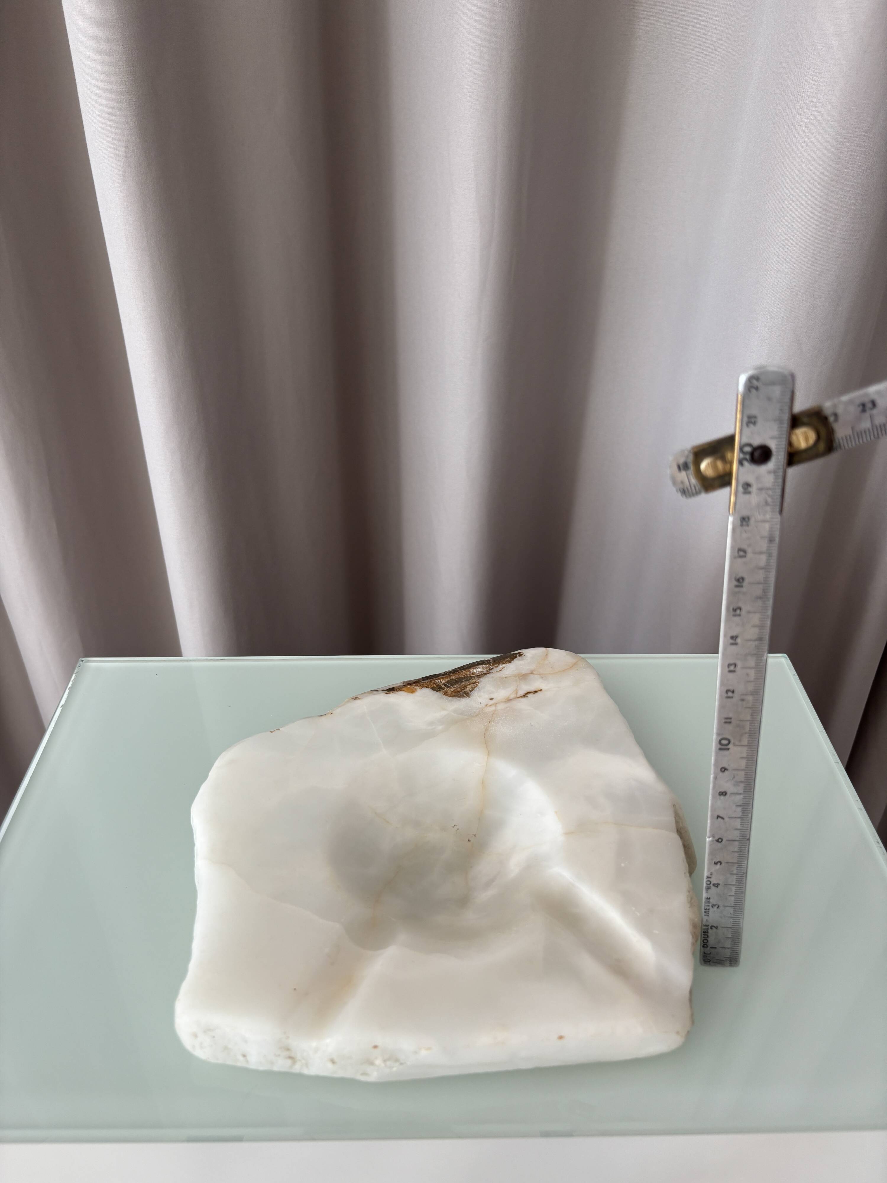 Vintage Sculptural Onyx Catchall / Ashtray – Heavy Natural Stone