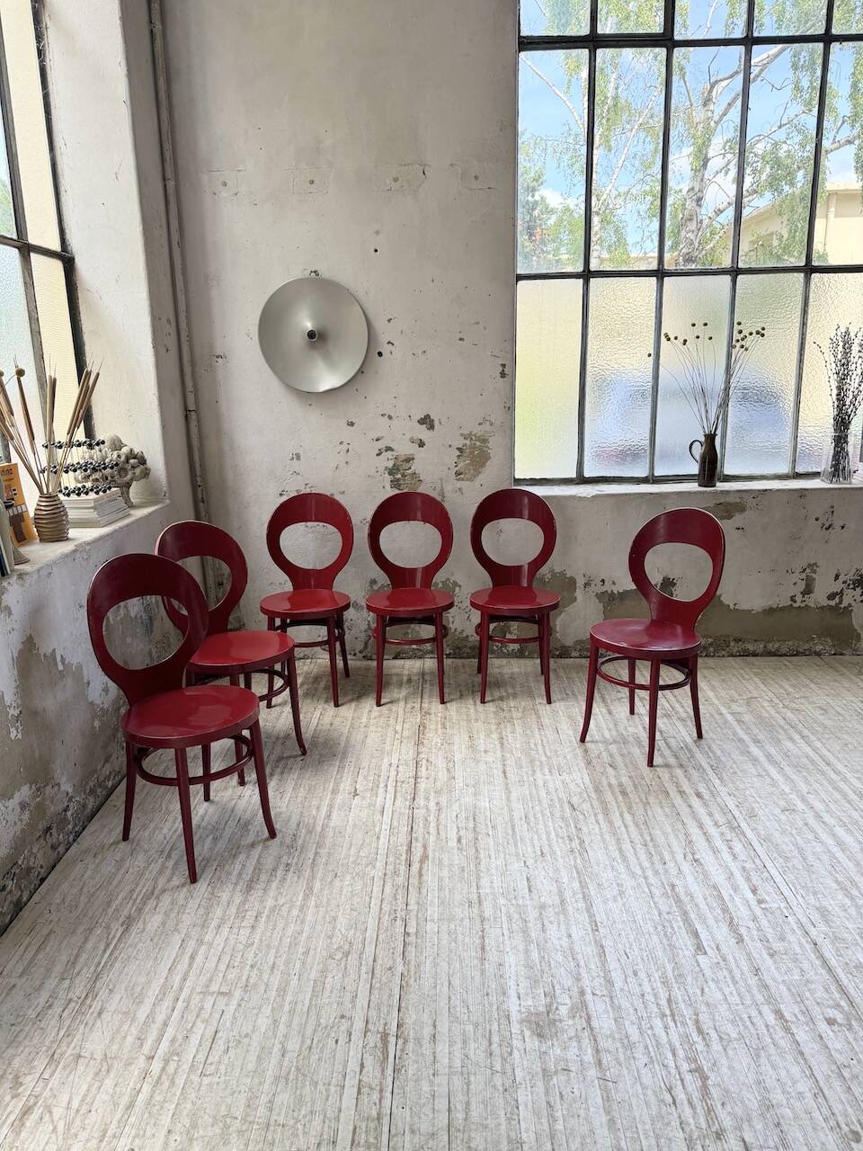 Set of 6 Baumann bistro chairs, Mouette model