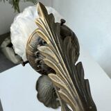Art nouveau brass swan neck lamp