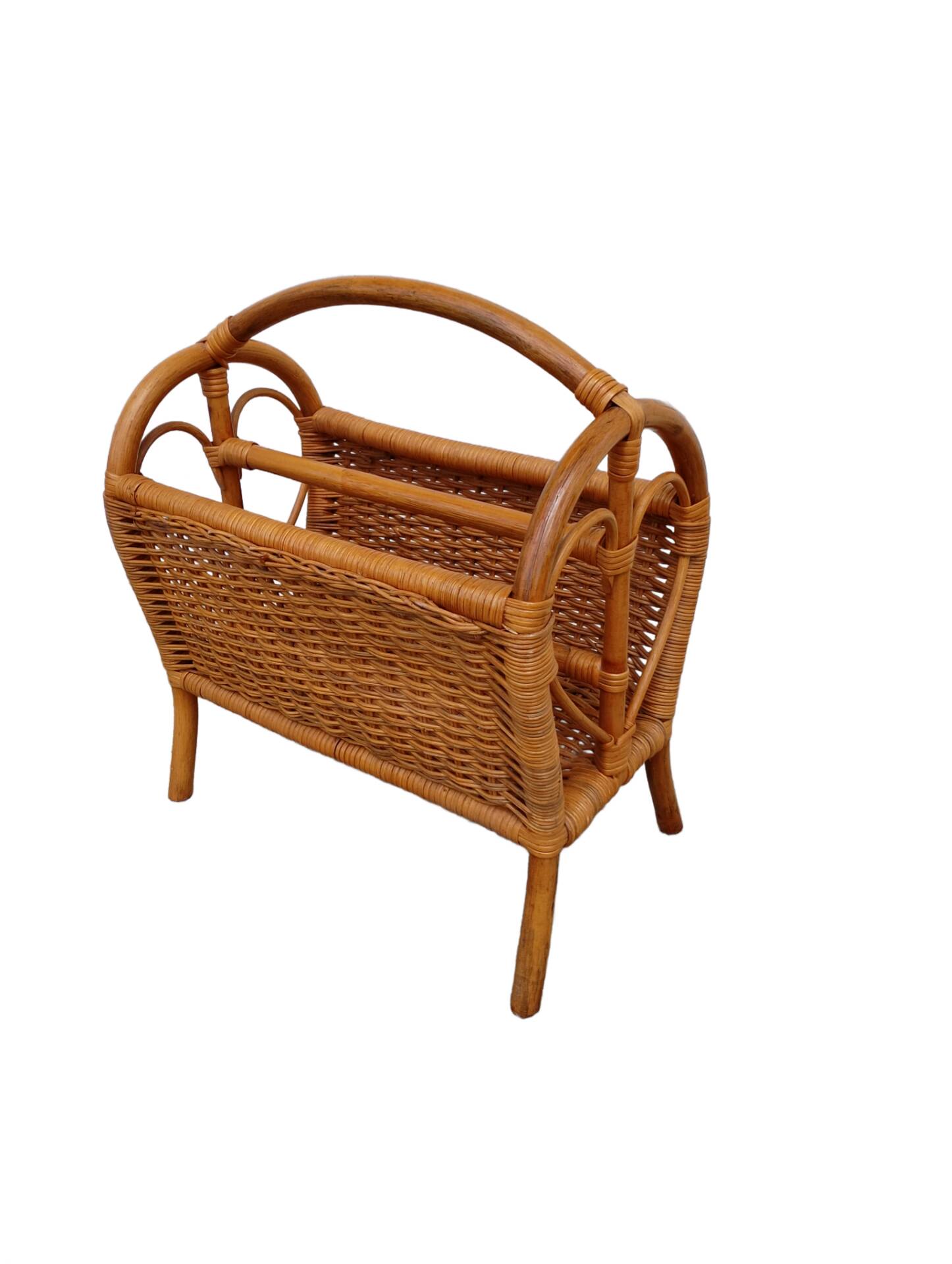Rattan magazine rack