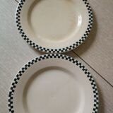 Set of 6 plates Damier Terre de fer Salins