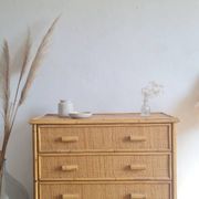 Commode en rotin années 70 vintage