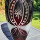 Vase en cristal de Bohème/Boho tchèque, Rouge bordeaux, vintage
