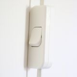 Pair of Scandinavian wall lights, white and gold metal