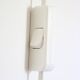 Pair of Scandinavian wall sconces, white and gold metal.