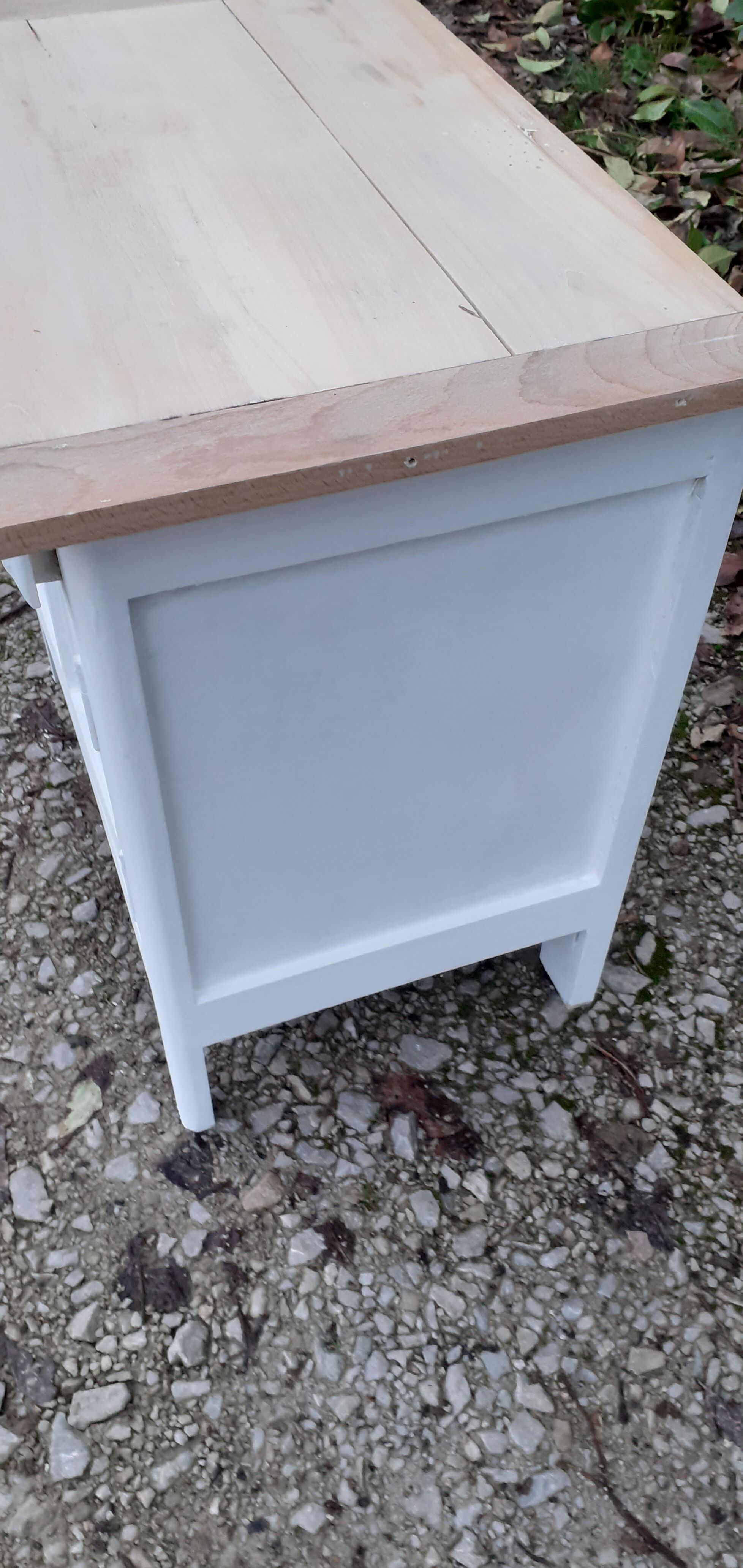 Parisian sideboard 1 door 1 drawer white and raw wood
