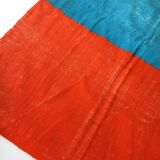 Unbleached Moroccan Berber Kilim carpet with colored flats and fluorescent 294x190cm