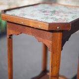 Antique wood pedestal table, 30