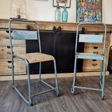 Pair of industrial bistro chairs