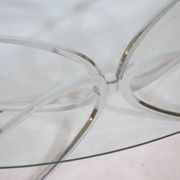 Table basse pieds araignée chromés et verre années 1970 Italie