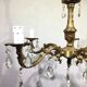 5-light chandelier in bronze and pendants