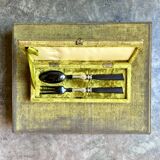 Ménagère 68 couverts en métal argenté et ébène noir avec 4 écrins en velour