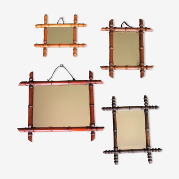 Suite of four bamboo-like mirrors