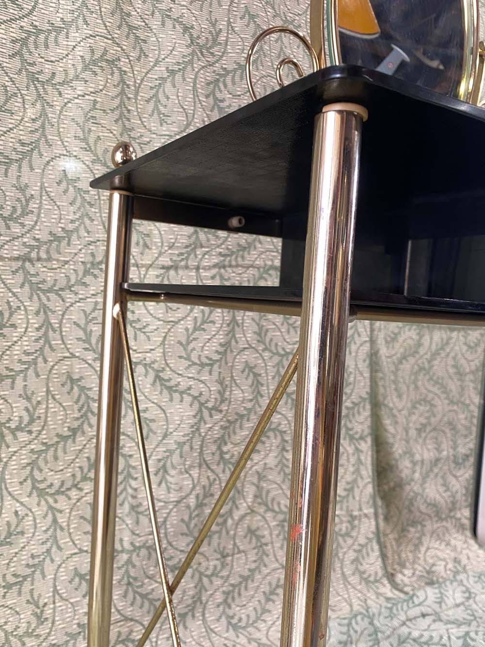 Golden metal and plexiglass dressing table