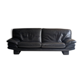 2-seater sofa Roche Bobois – Black leather – Contemporary design
