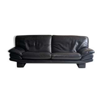 2-seater sofa Roche Bobois – Black leather – Contemporary design