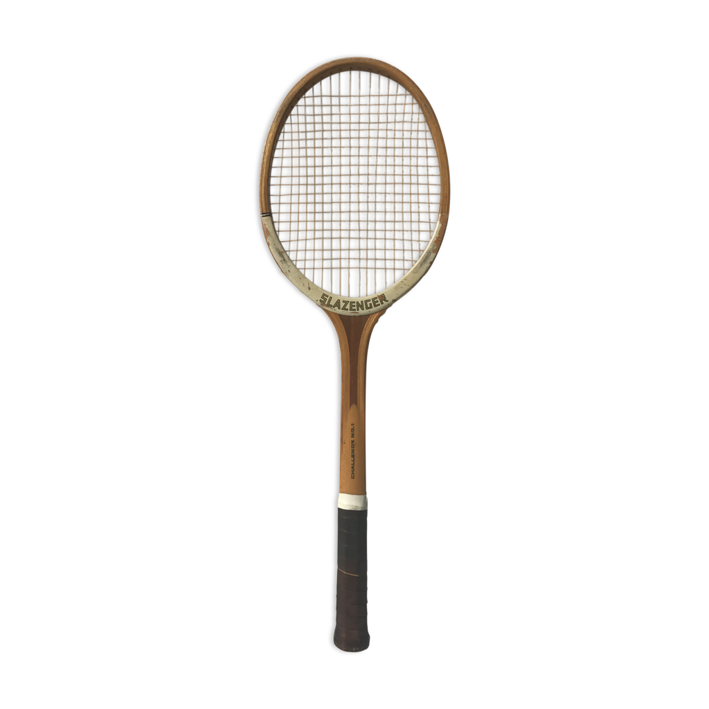 Raquette de tennis vintage SLAZENGER en bois cordage en boyau