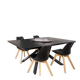 Table à manger style industrielle en bois et métal noir