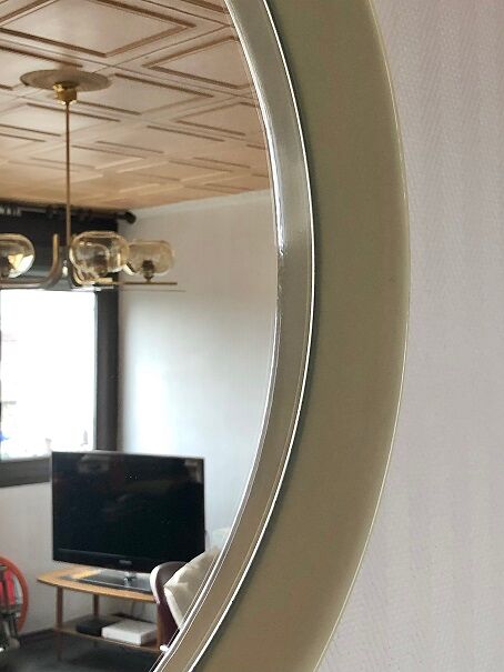 Vintage pop round mirror 1970s 49x49cm