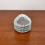 Small oyster or Danish sauce plates from the mid-century by Beth Breyen for Royal Copenhagen, set of 4.