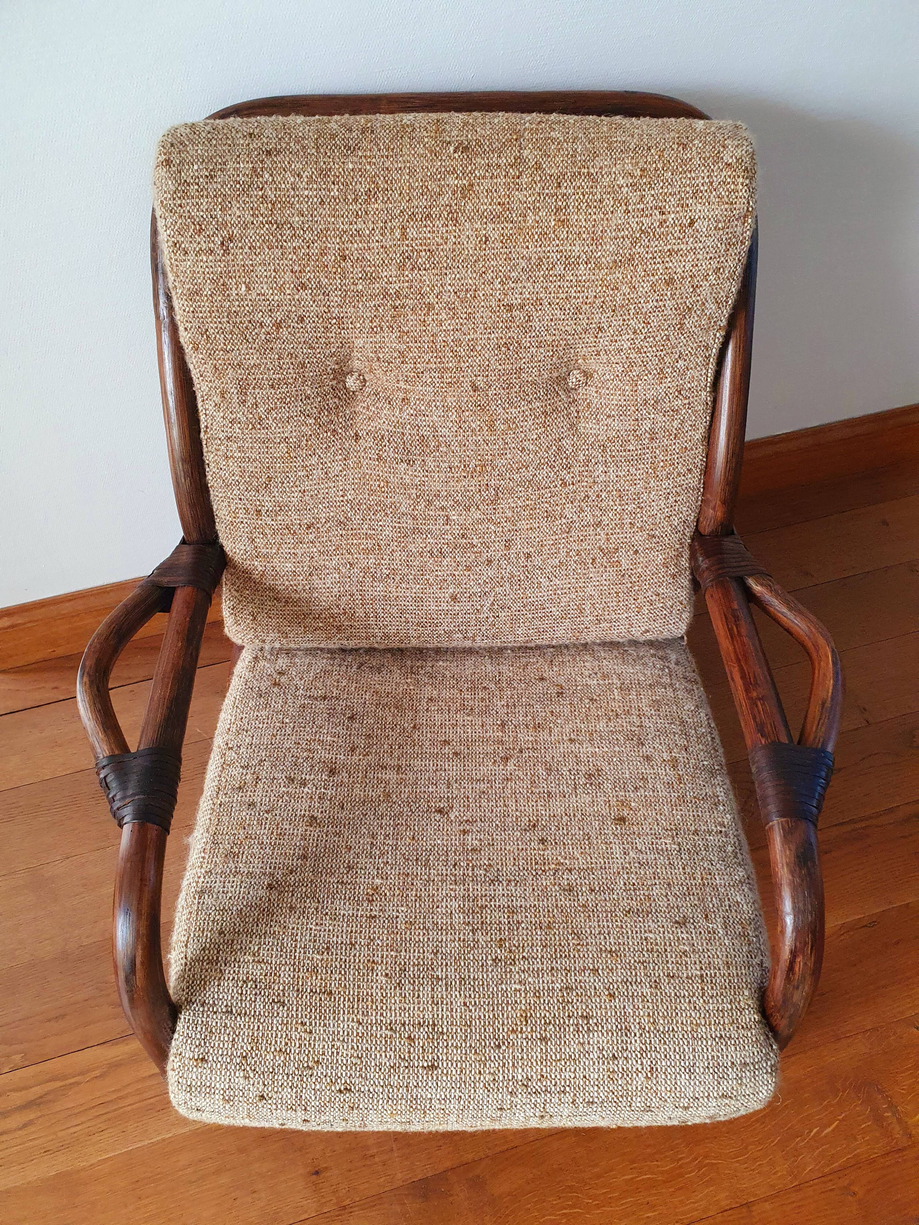 Vintage rattan armchair
