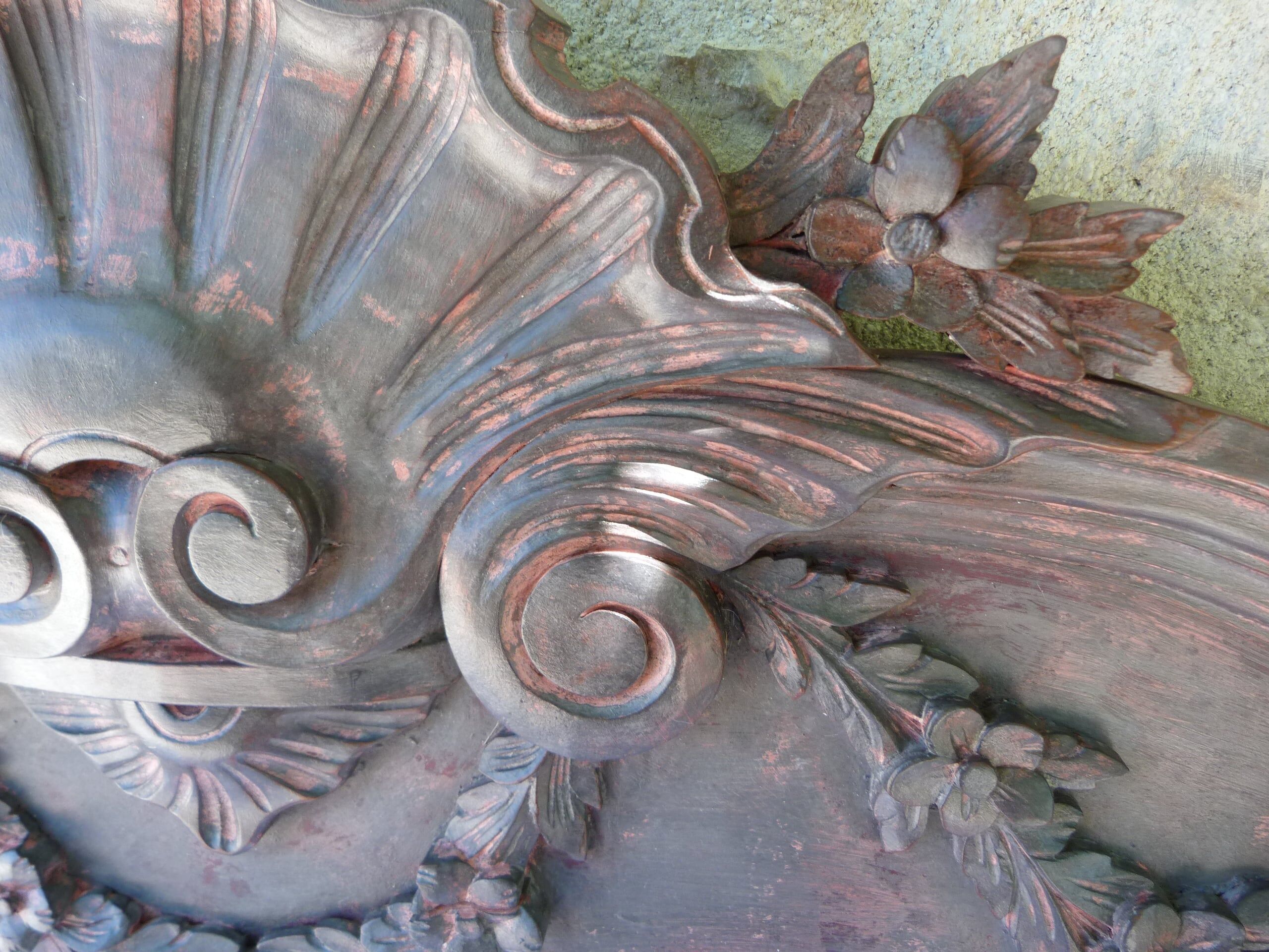Patinated pediment