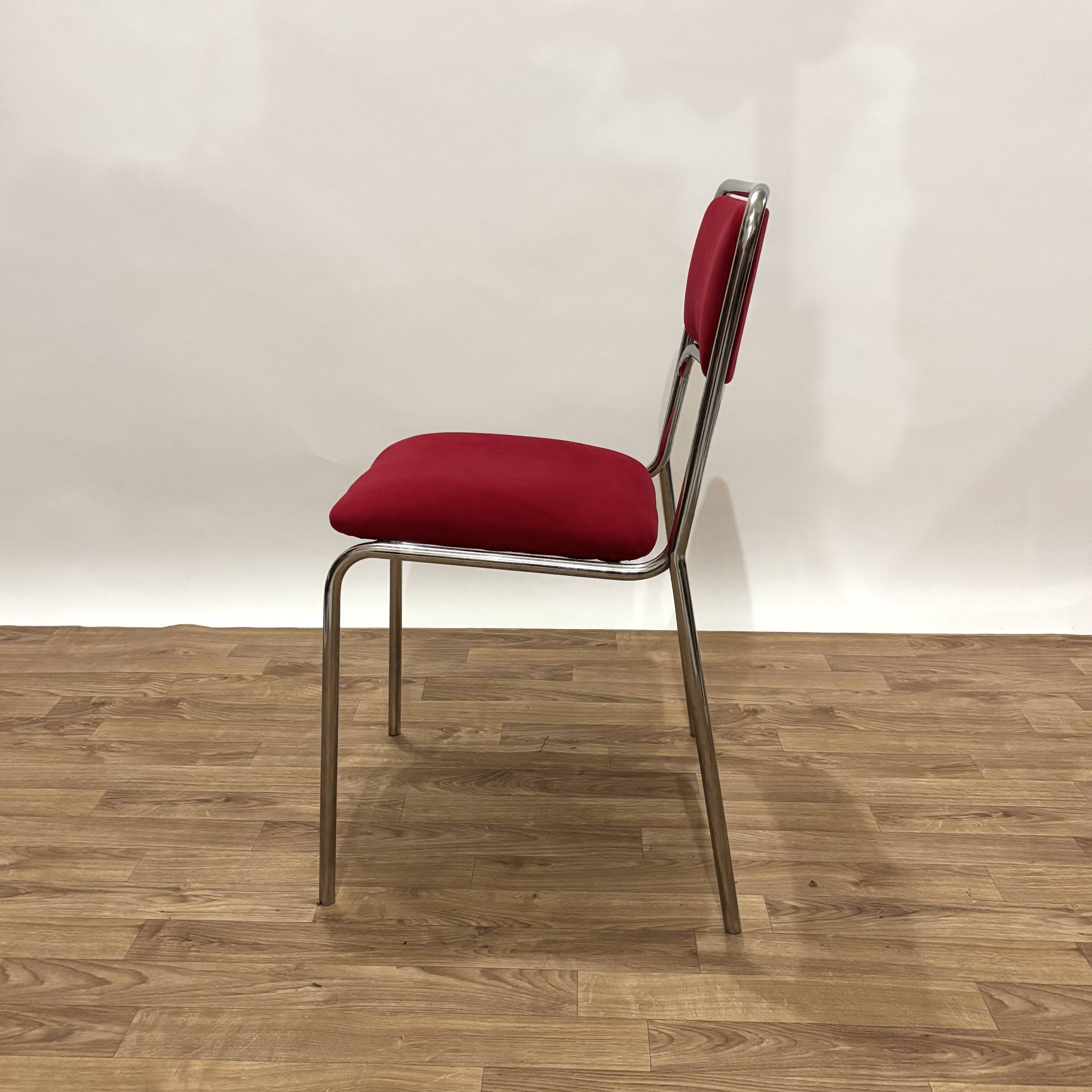 1970s chrome metal chairs, reupholstered