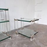 Glass and Plexiglas consoles from the 80s