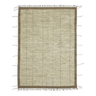 Handmade Turkish One of a Kind 216 cm x 308 cm Beige Wool Carpet