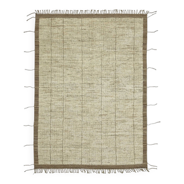 Tapis turc unique fait main en laine beige, 216 cm x 308 cm