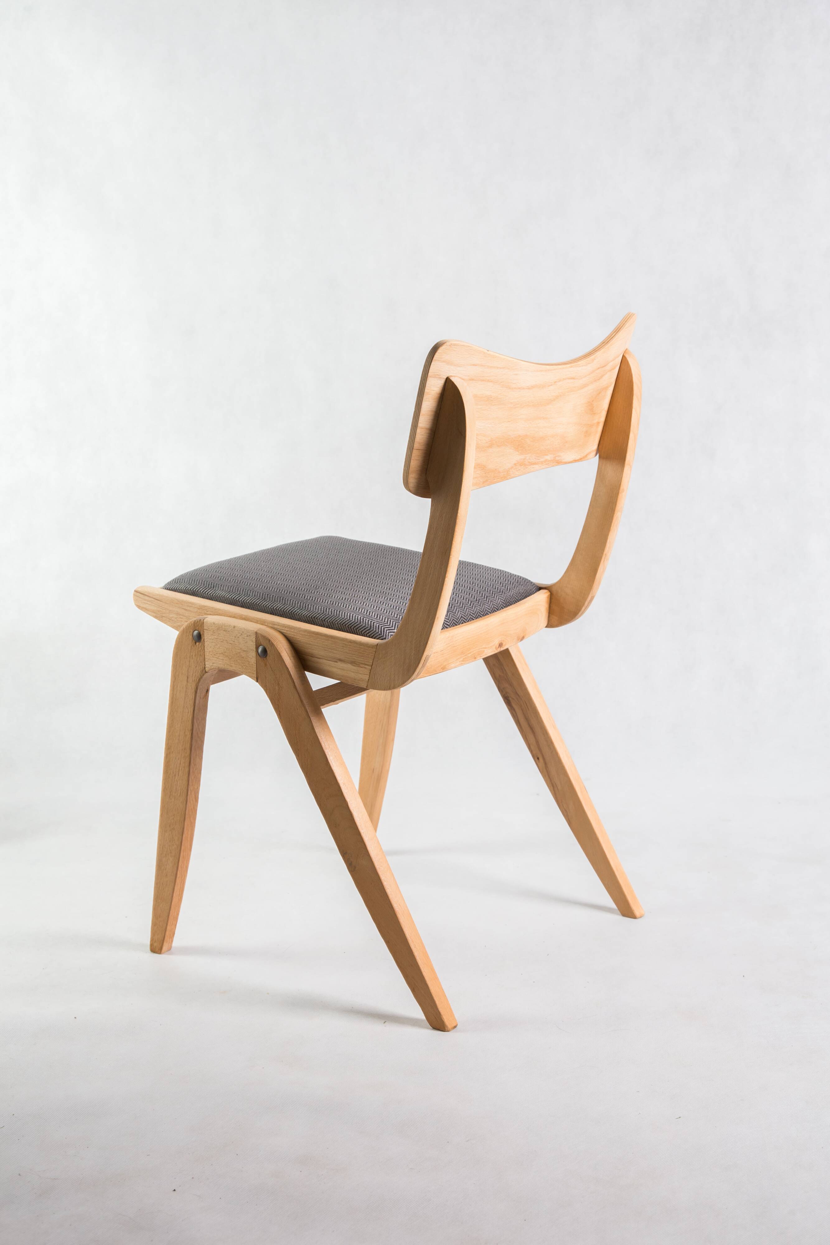 Set of 4 bumerang chairs from 1960s.