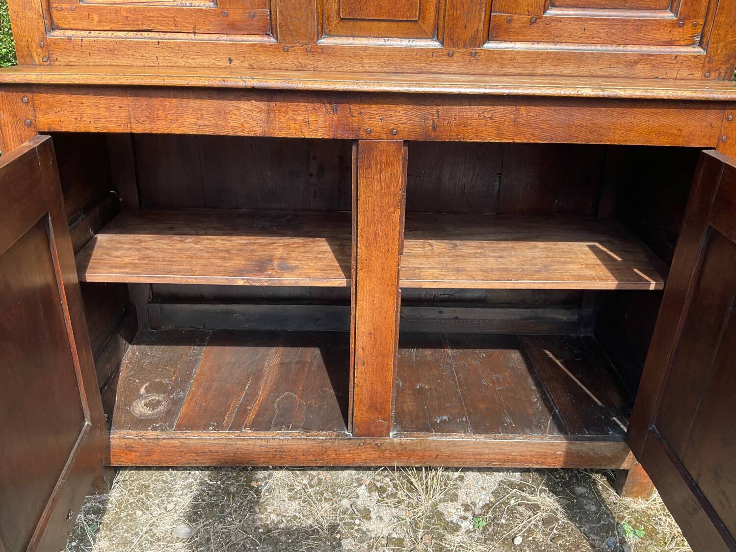 Old 18th century 2-part solid oak dresser