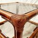 Rattan and smoked glass side table