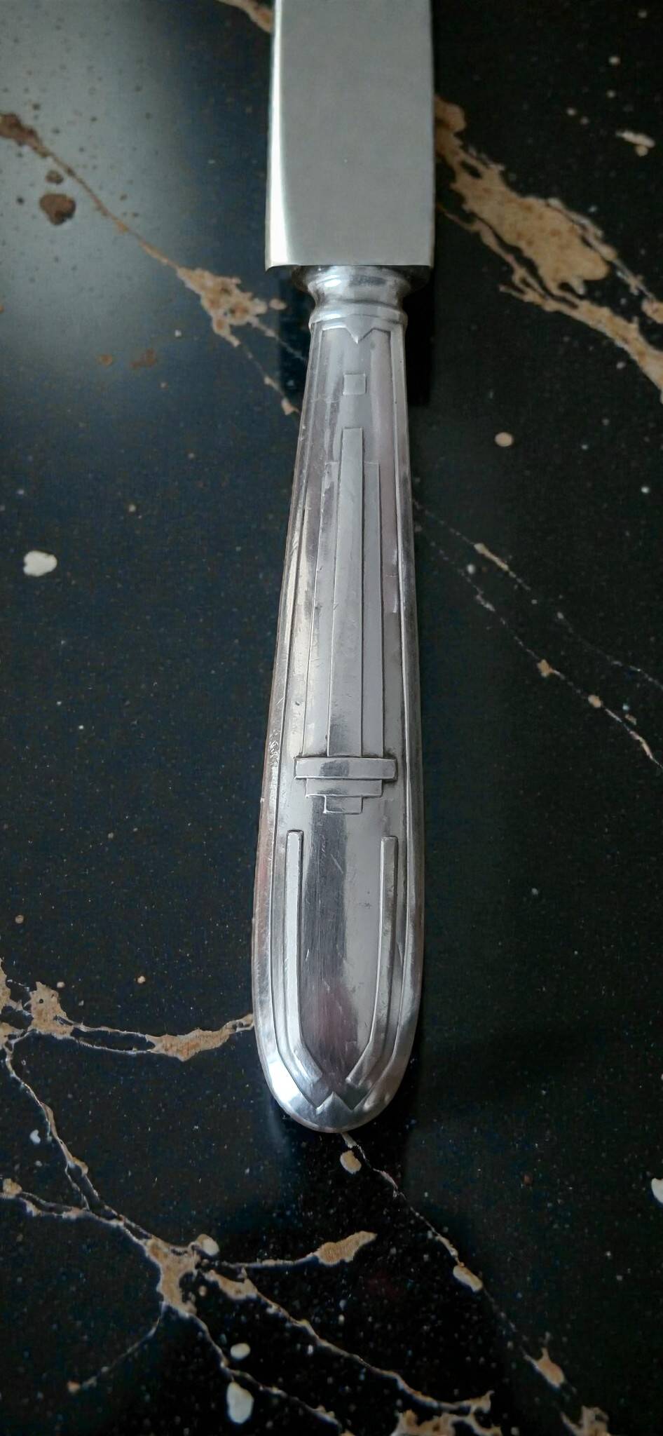 Art Deco silver butter knife