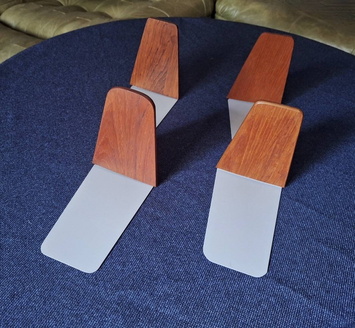 Set of 4 mid century teak bookends, Kai Kristiansen attr., Denmark 1960s