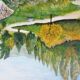 Huile sur toile lac en automne