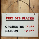 Placard of the price of the tickets of a circus. 1970s