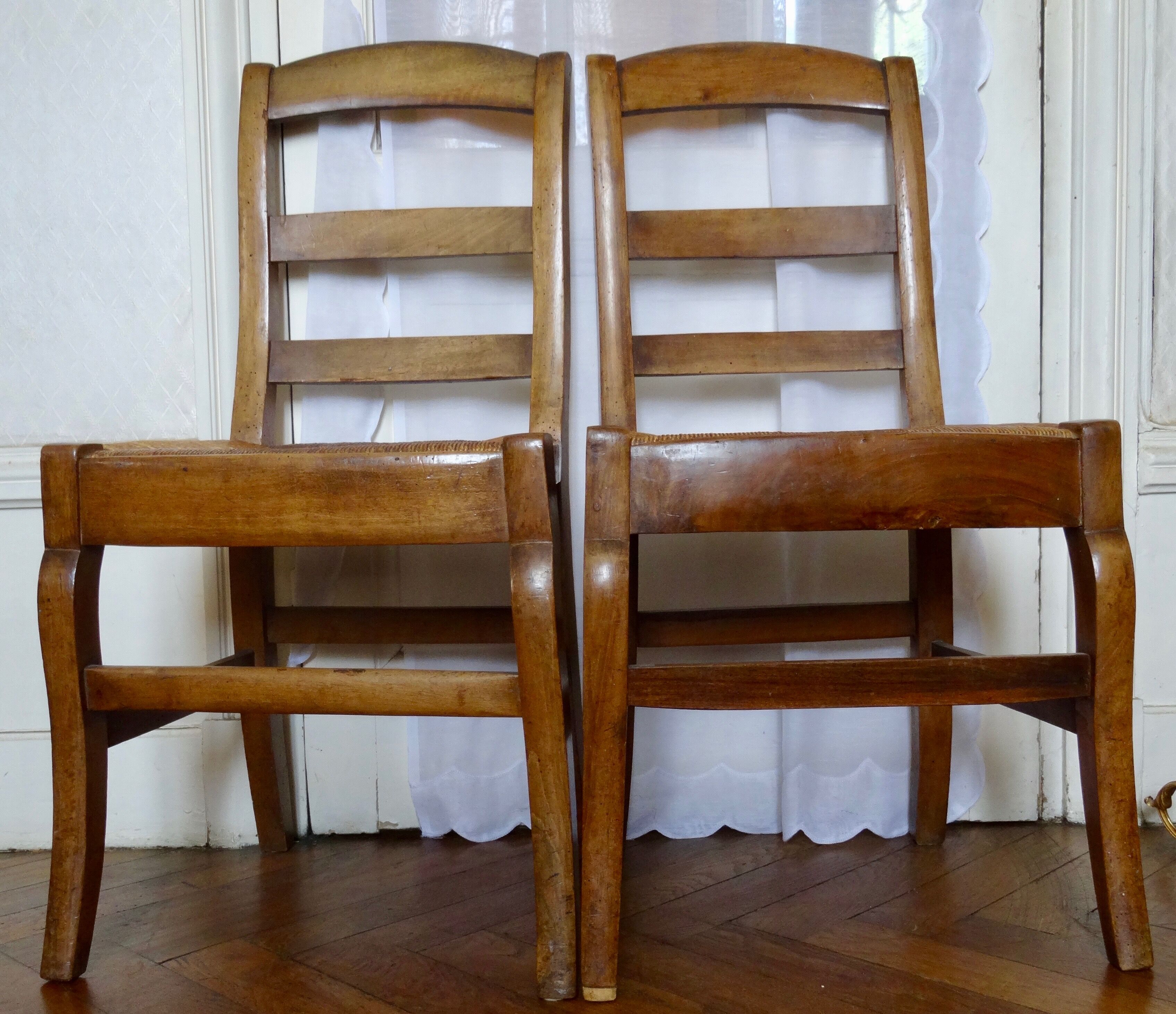 Pair of straw chairs 19th