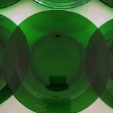 6 plats en verre vert