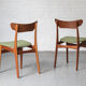 Set of 4 dining chairs by Schiønning & Elgaard with green seat