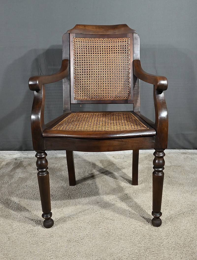 Hairdresser's armchair in solid beech, Louis-Philippe style - Early 20th century