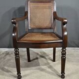 Hairdresser's armchair in solid beech, Louis-Philippe style - Early 20th century