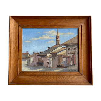 Old painting, landscape, signed h rysin and dated 1923