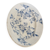 Old earthenware plate from Grigny – blue floral decoration