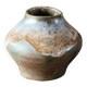 Small stoneware vase, monogrammed HR, experimental glaze, early 20th century.