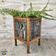 Antique Art Deco (Haagse School) planter with tiles / wood  (Holland)