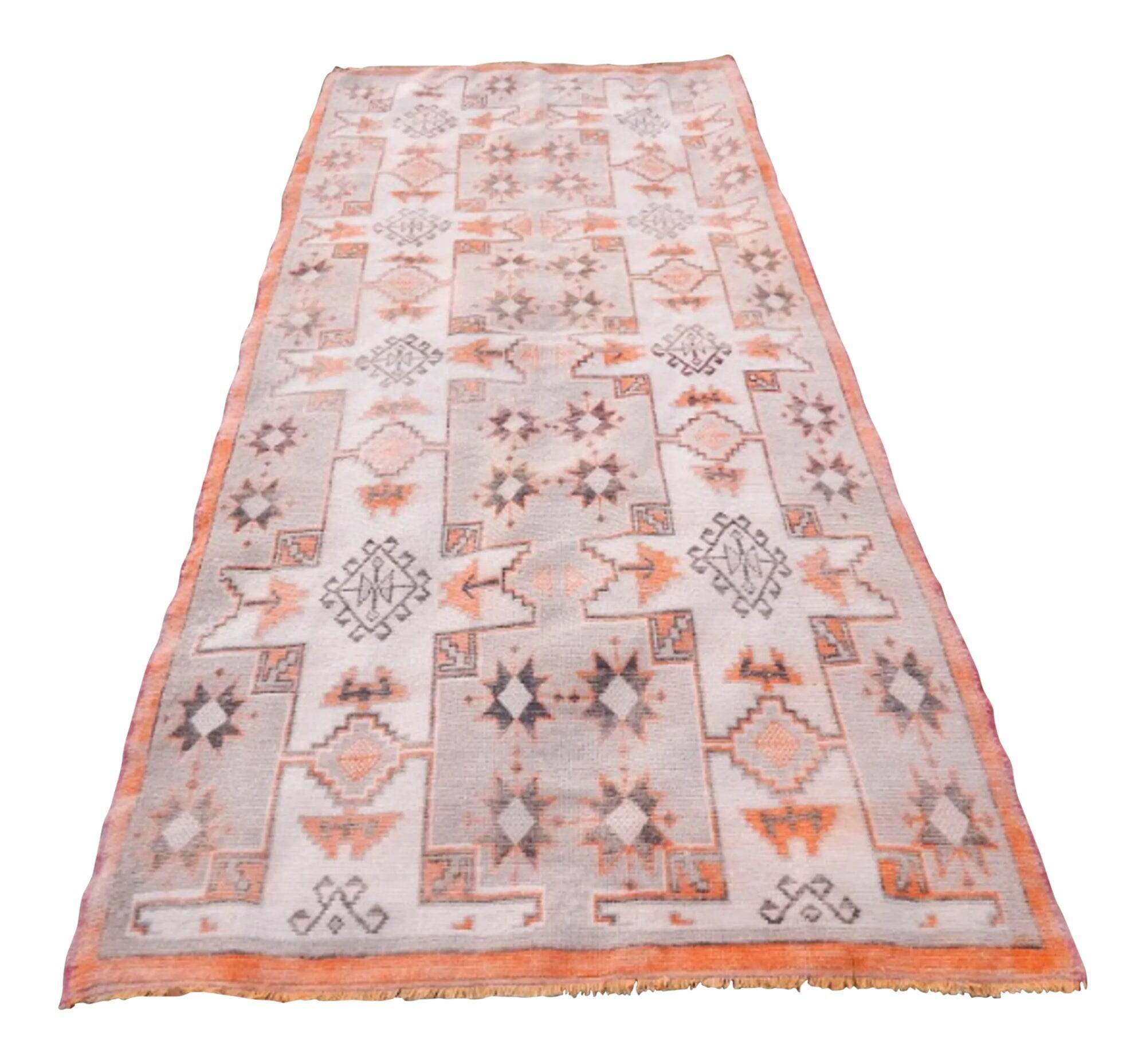 Vintage Turkish Oushak rug 128x258 cm