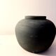 Black patinated terracotta vase