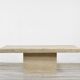 1970s Italian Travertine Minimalist Geometric Coffee Table. Vintage Modern