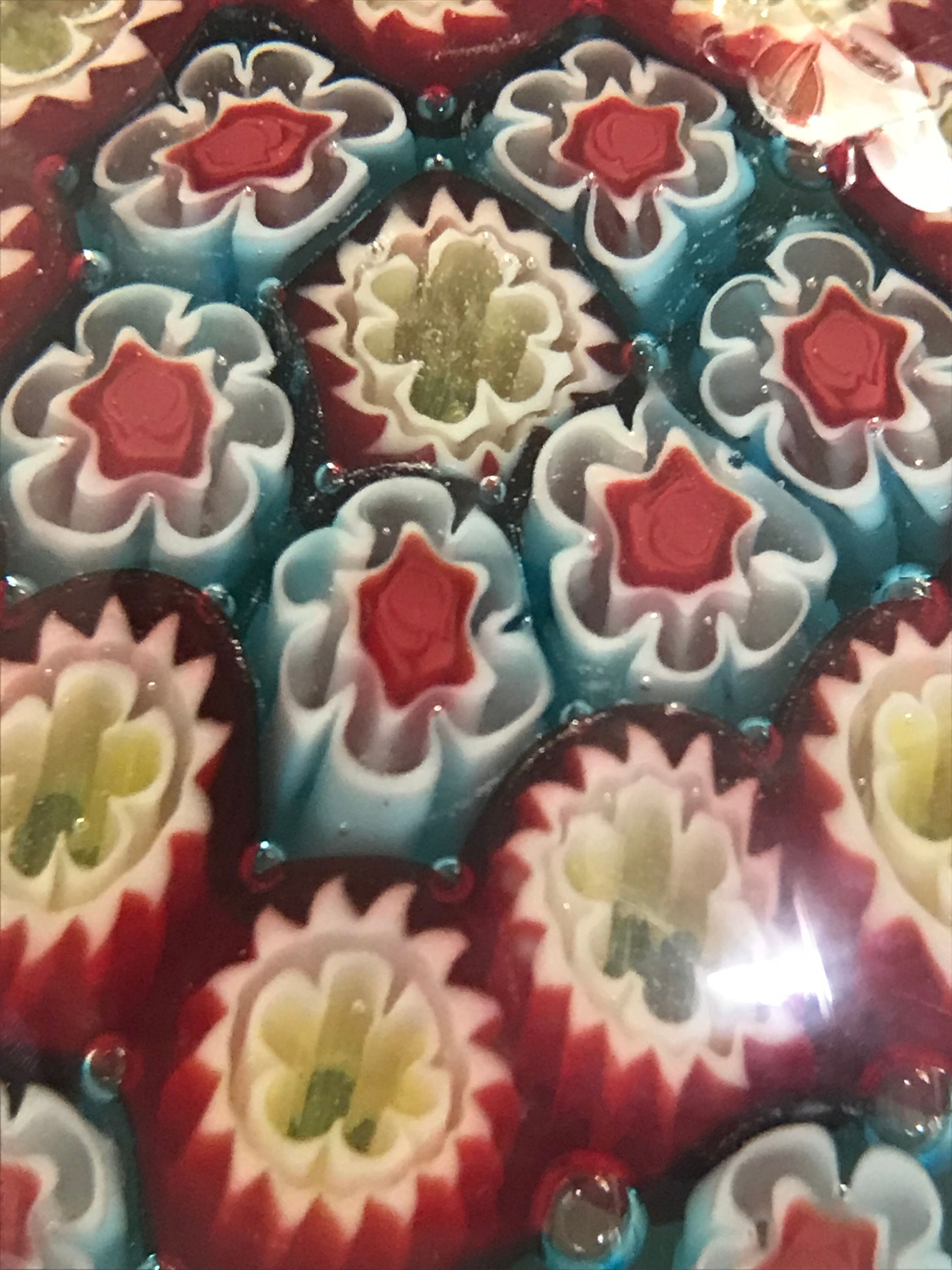Millefiori Murano parchment paperweight